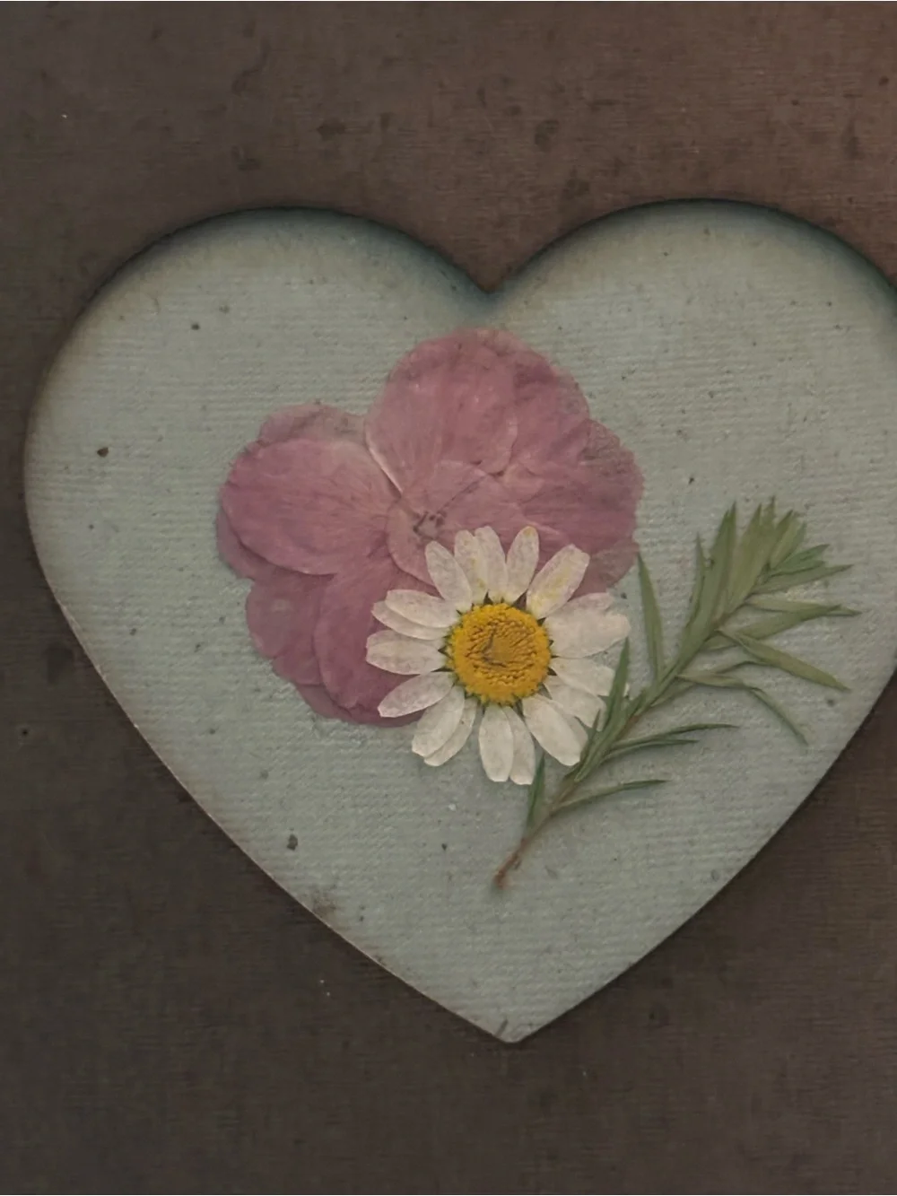 Rustic Pressed Flower Heart Wall Art - 17